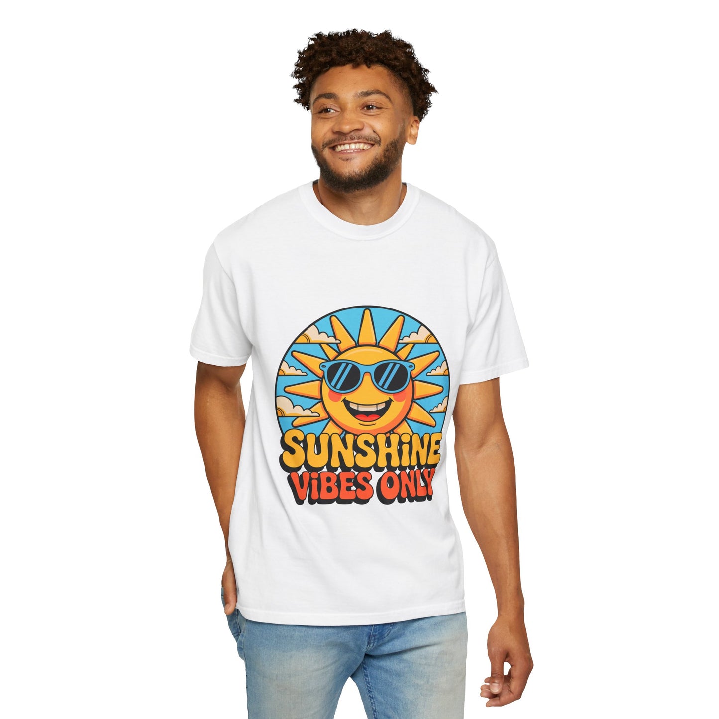 Sunshine Vibes Only Unisex Garment-Dyed T-Shirt - Feel-Good Summer Wear