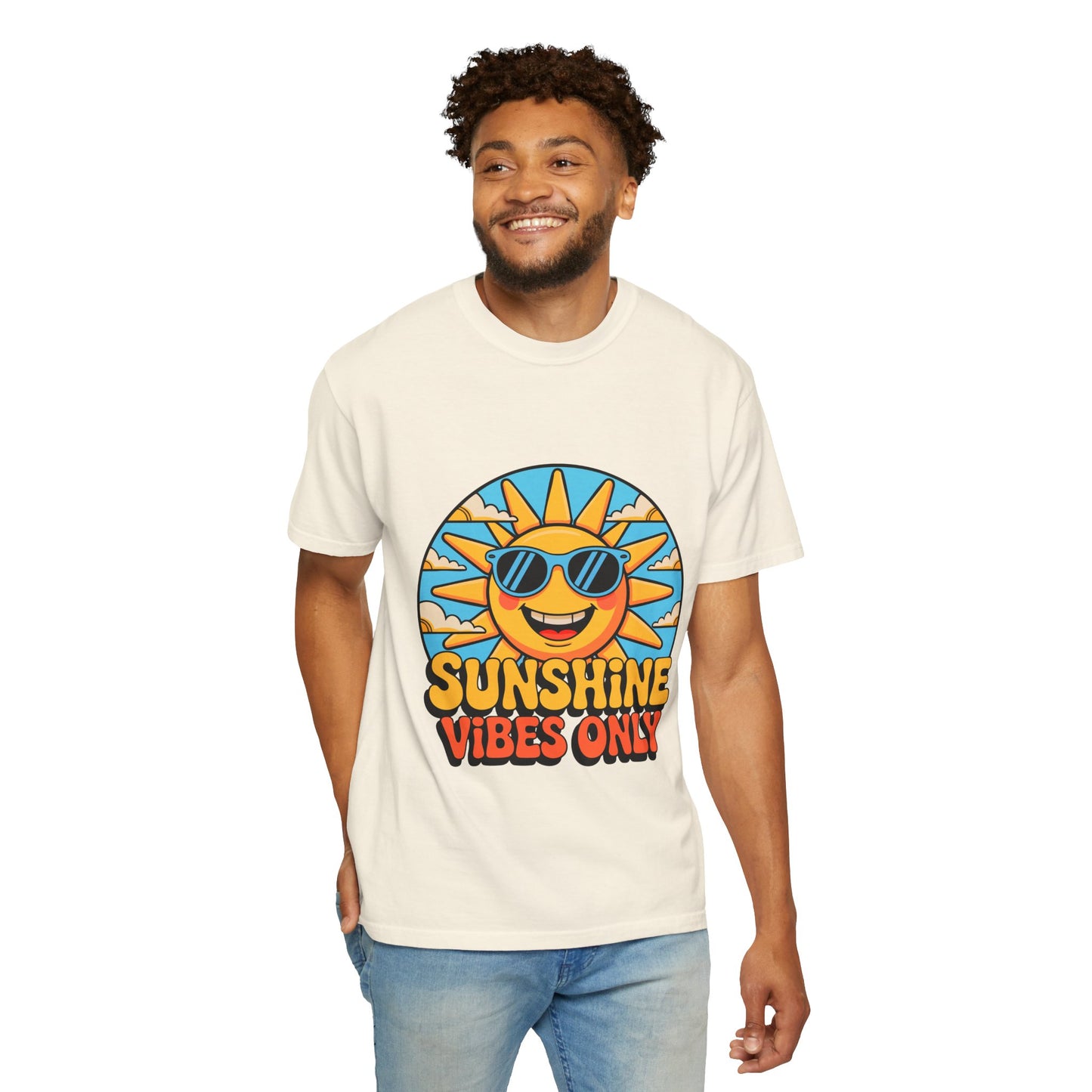 Sunshine Vibes Only Unisex Garment-Dyed T-Shirt - Feel-Good Summer Wear