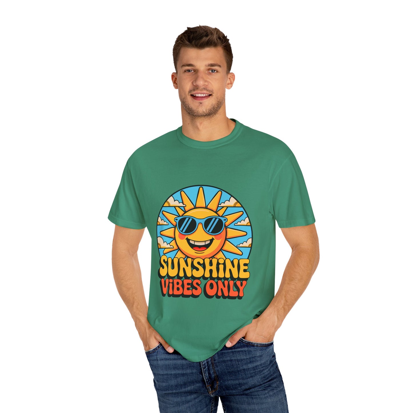 Sunshine Vibes Only Unisex Garment-Dyed T-Shirt - Feel-Good Summer Wear