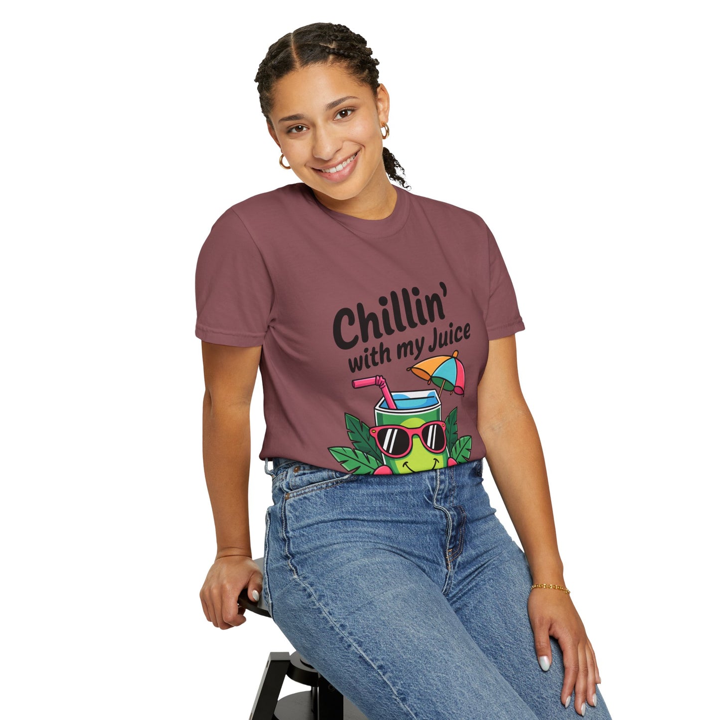Chillin' with My Juice Unisex Garment-Dyed T-Shirt - Fun & Relaxed Vibe for Summer Gatherings