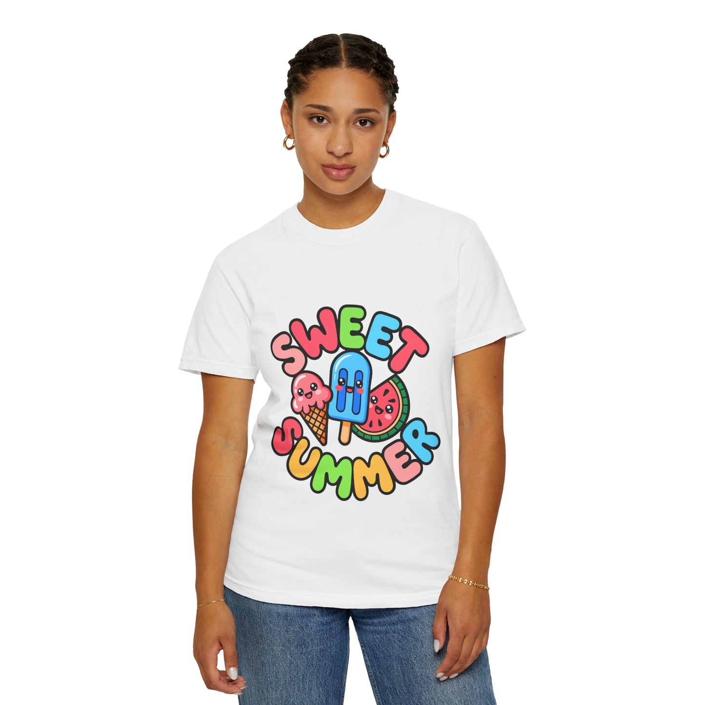 Sweet Summer Unisex T-Shirt | Cute Summer Apparel, Ice Cream Shirt, Beachwear, Gift for Ice Cream Lovers, Bright Casual Tee