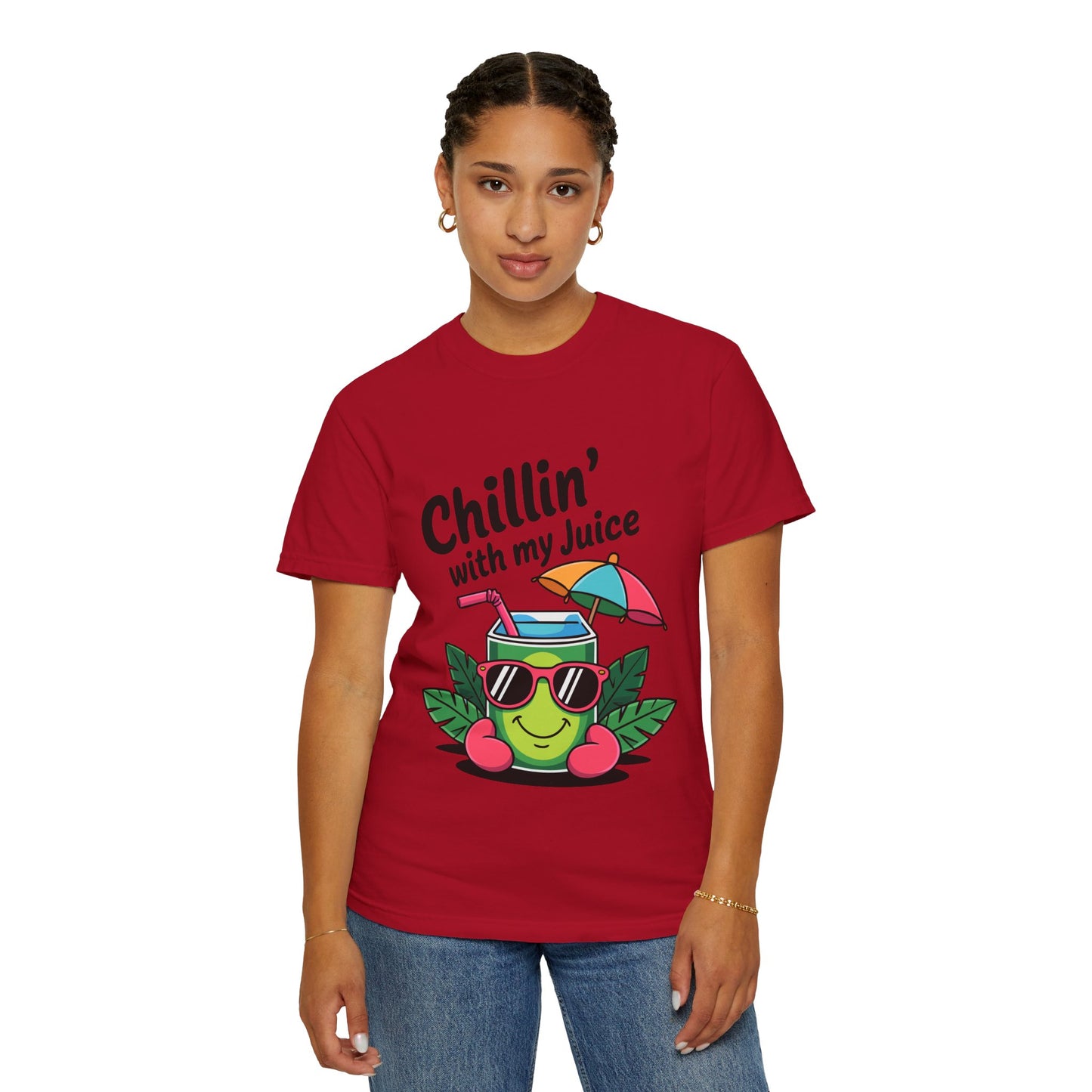 Chillin' with My Juice Unisex Garment-Dyed T-Shirt - Fun & Relaxed Vibe for Summer Gatherings