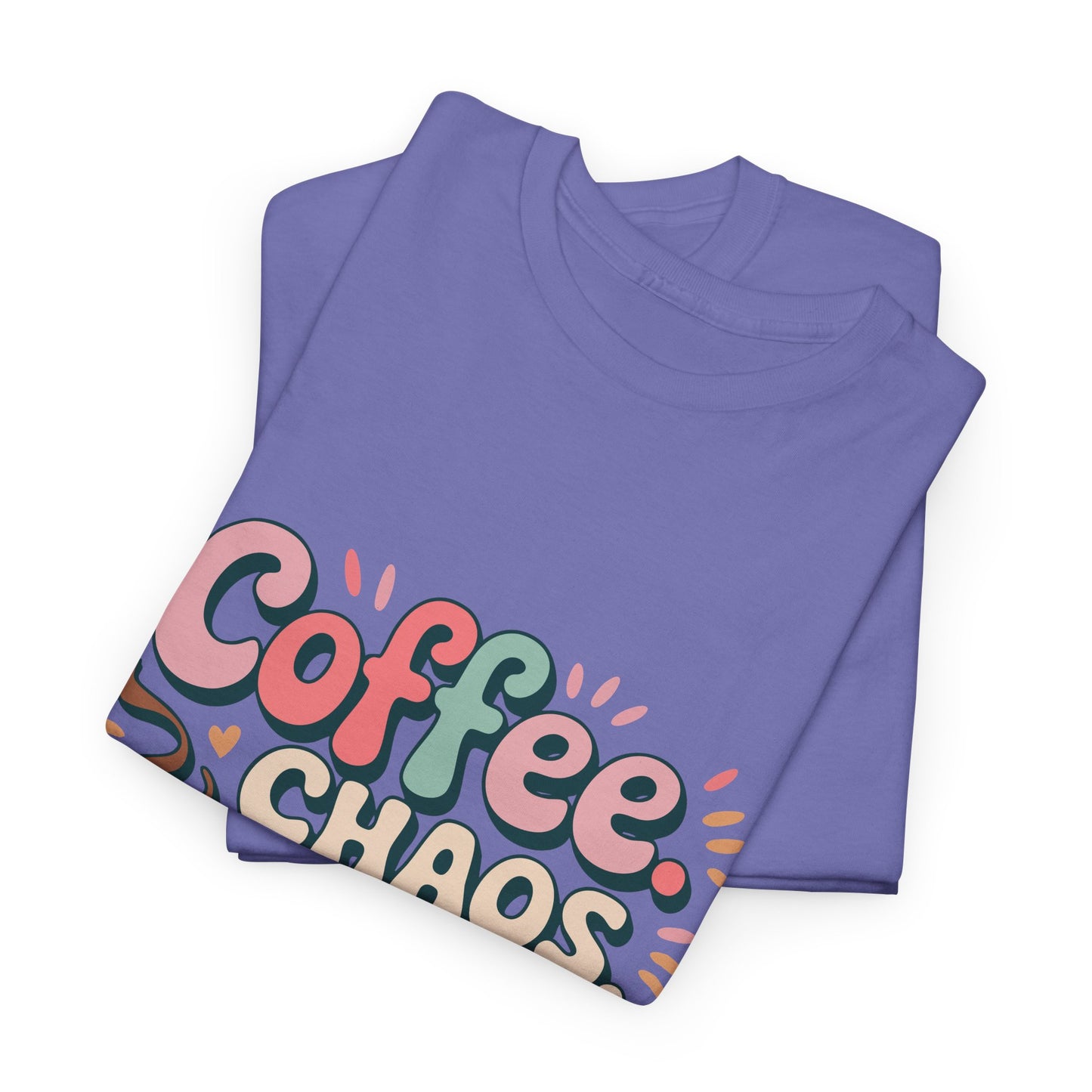 Coffee Chaos Mom Life Unisex Heavy Cotton Tee | Funny Mom Shirt