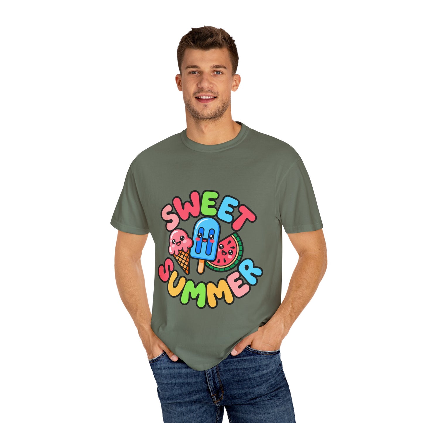 Sweet Summer Unisex T-Shirt | Cute Summer Apparel, Ice Cream Shirt, Beachwear, Gift for Ice Cream Lovers, Bright Casual Tee