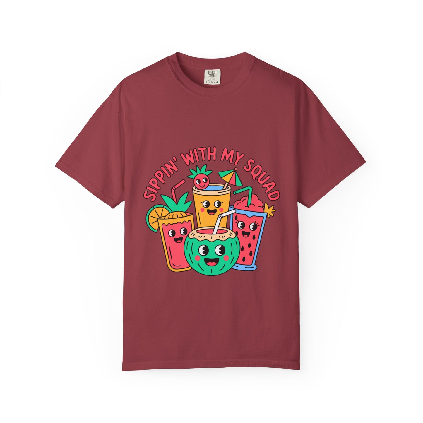 Sippin' with My Squad Unisex Garment-Dyed T-Shirt - Fun Summer Vibes