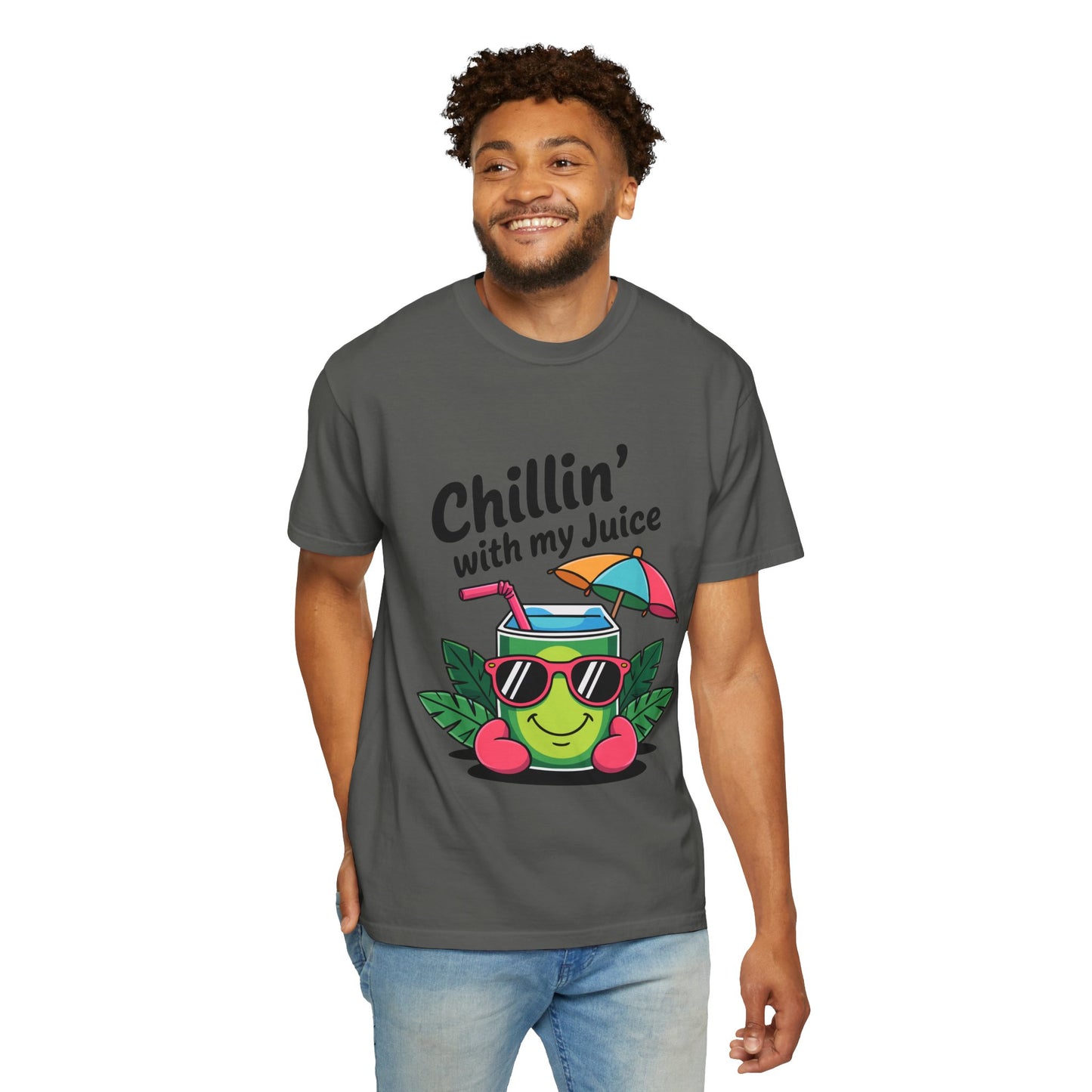 Chillin' with My Juice Unisex Garment-Dyed T-Shirt - Fun & Relaxed Vibe for Summer Gatherings