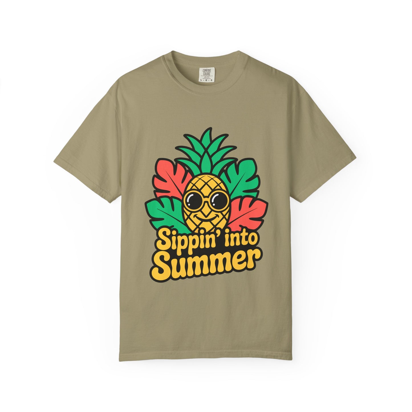 Sippin' into Summer Unisex T-Shirt - Fun Pineapple Design for Beach Days