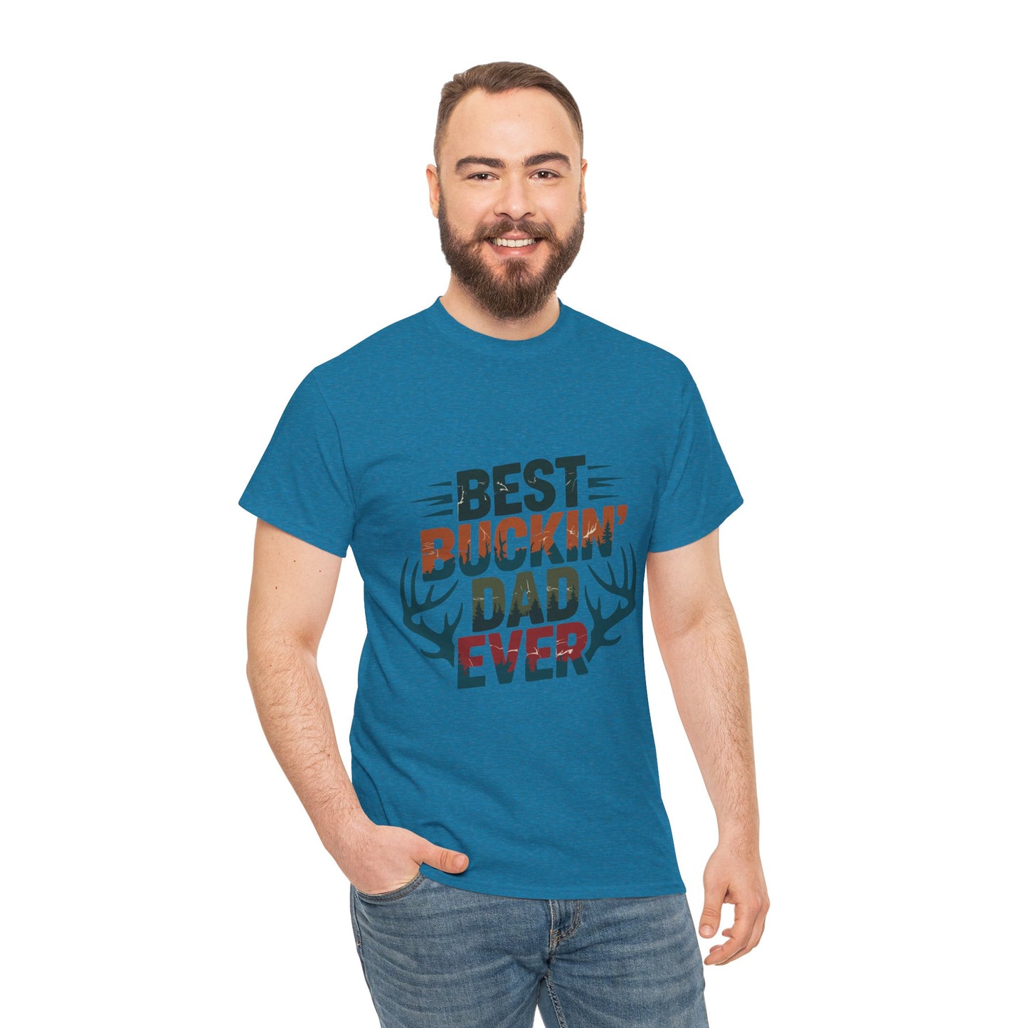 Best Buckin' Dad Ever Unisex Heavy Cotton Tee