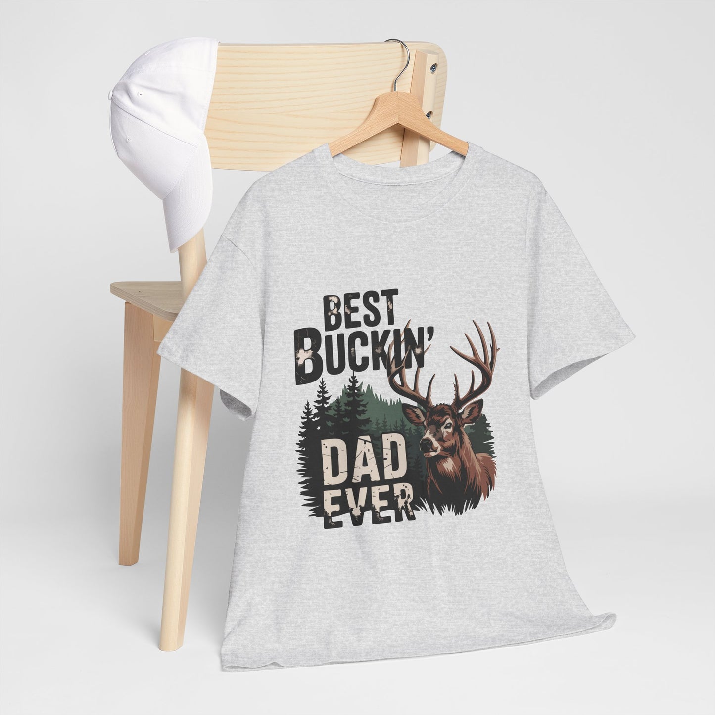 Best Buckin' Dad Ever Unisex Heavy Cotton Tee - Perfect Gift for Father's Day and Outdoorsy Dads
