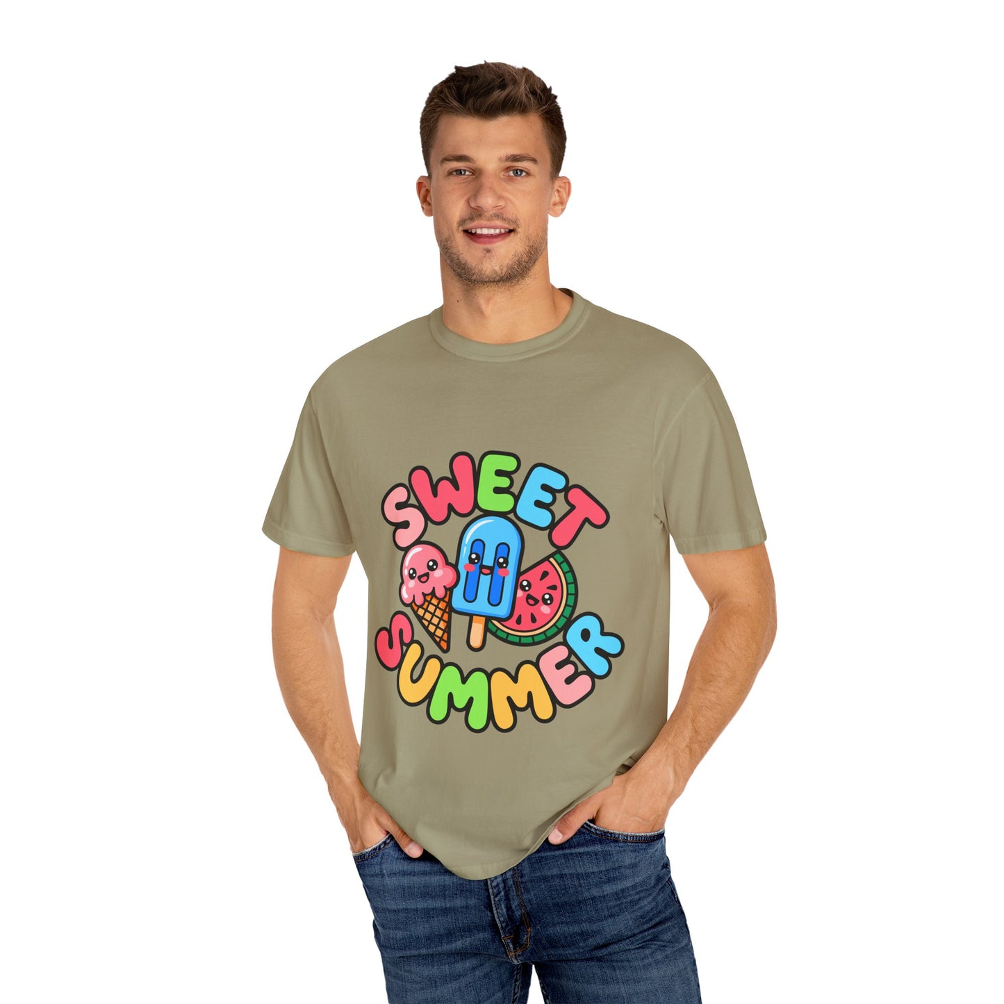 Sweet Summer Unisex T-Shirt | Cute Summer Apparel, Ice Cream Shirt, Beachwear, Gift for Ice Cream Lovers, Bright Casual Tee