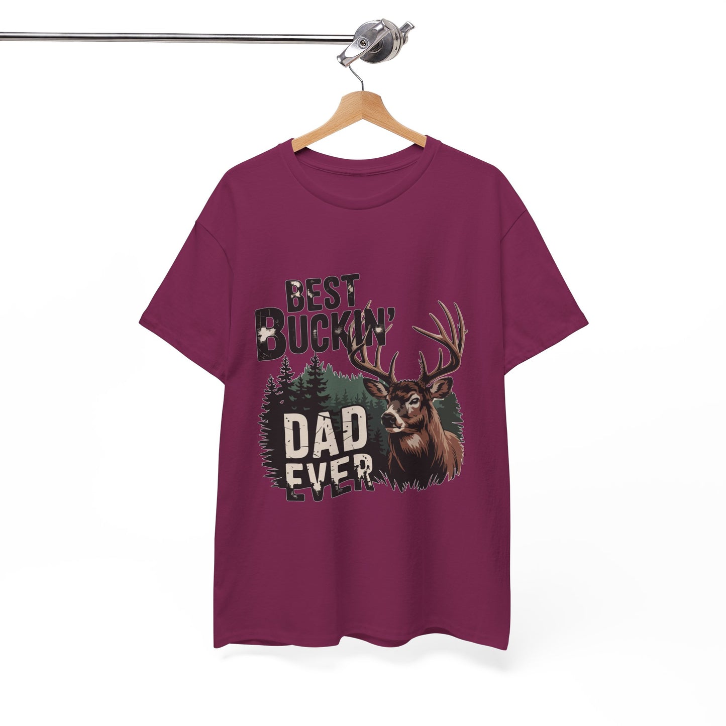 Best Buckin' Dad Ever Unisex Heavy Cotton Tee - Perfect Gift for Father's Day and Outdoorsy Dads
