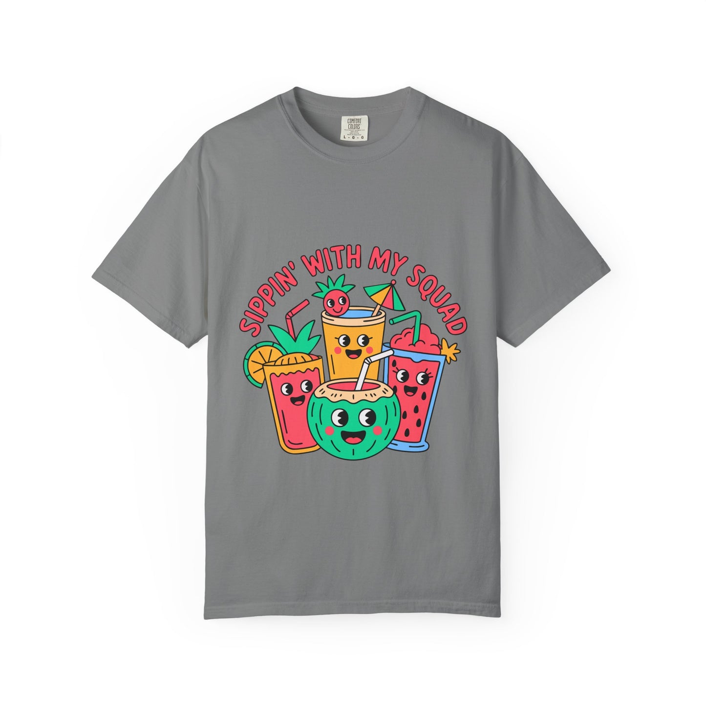Sippin' with My Squad Unisex Garment-Dyed T-Shirt - Fun Summer Vibes