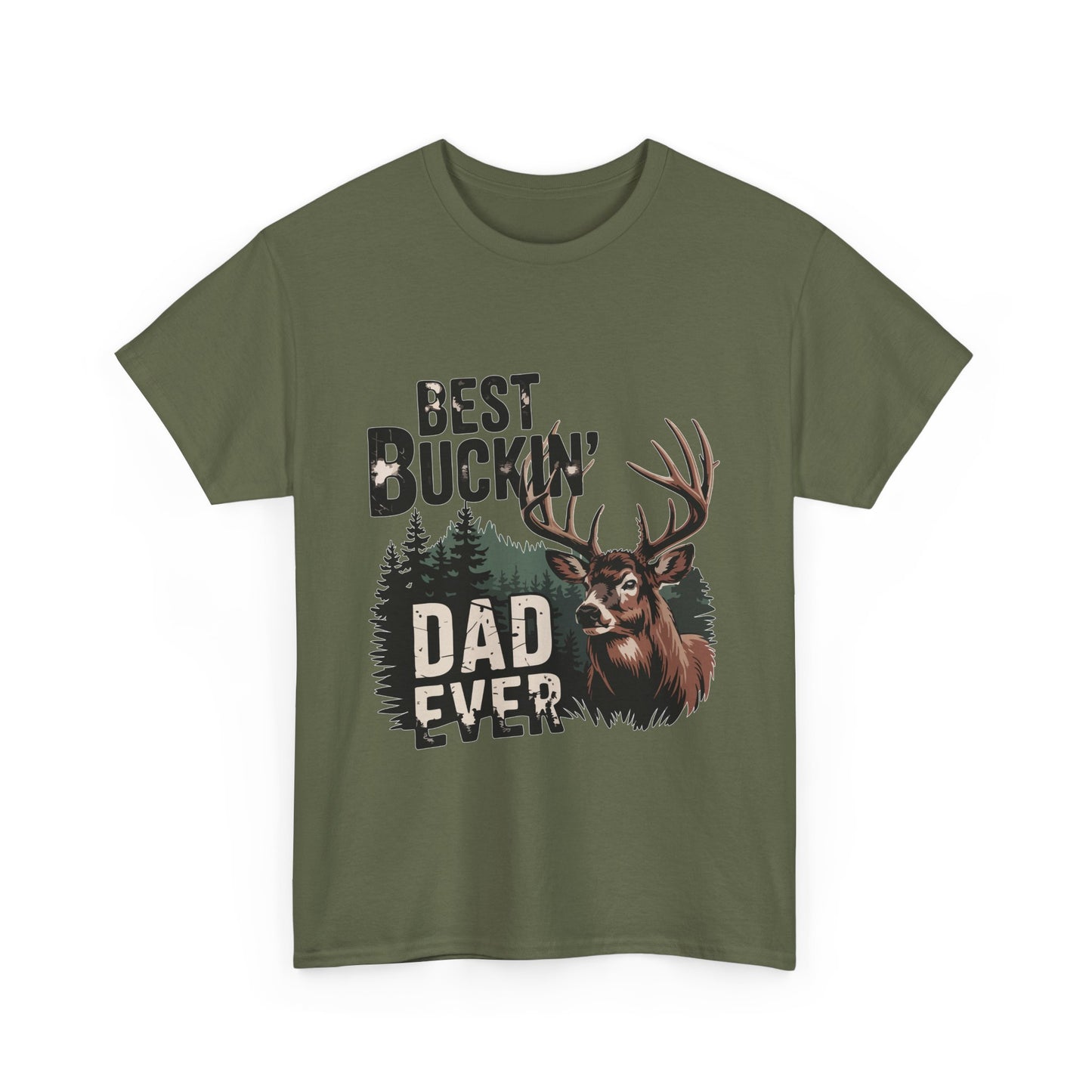 Best Buckin' Dad Ever Unisex Heavy Cotton Tee - Perfect Gift for Father's Day and Outdoorsy Dads
