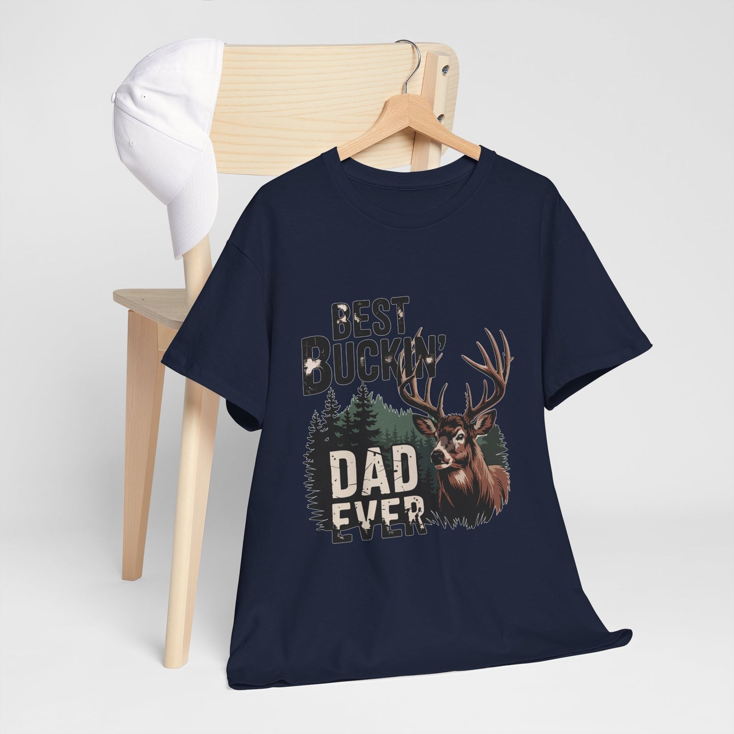Best Buckin' Dad Ever Unisex Heavy Cotton Tee - Perfect Gift for Father's Day and Outdoorsy Dads