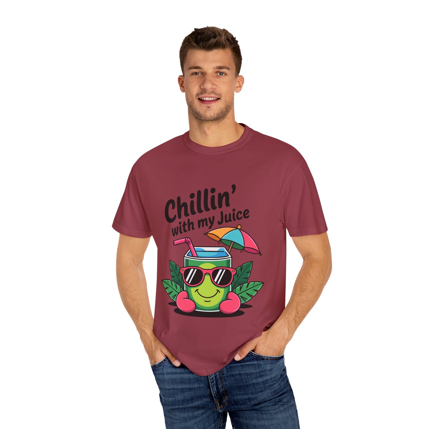 Chillin' with My Juice Unisex Garment-Dyed T-Shirt - Fun & Relaxed Vibe for Summer Gatherings