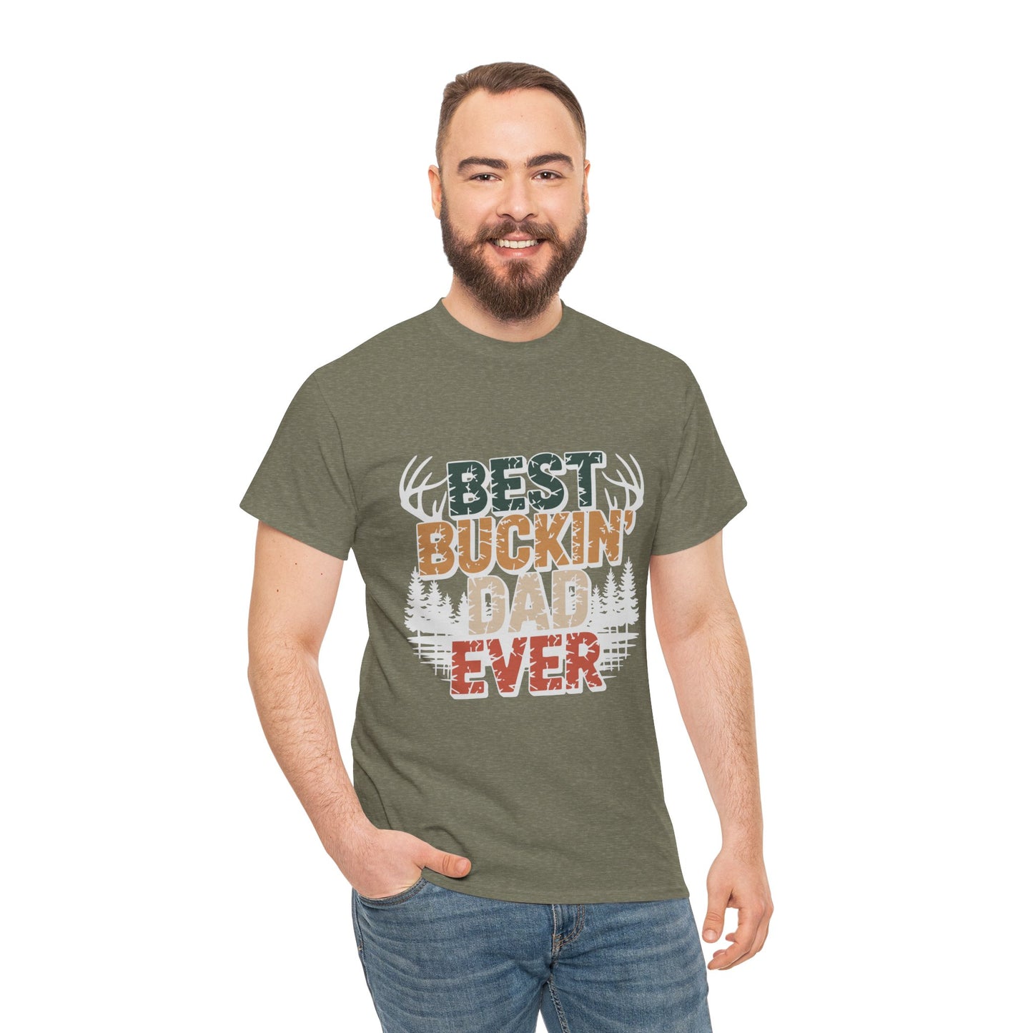 Best Buckin' Dad Ever Unisex Heavy Cotton Tee