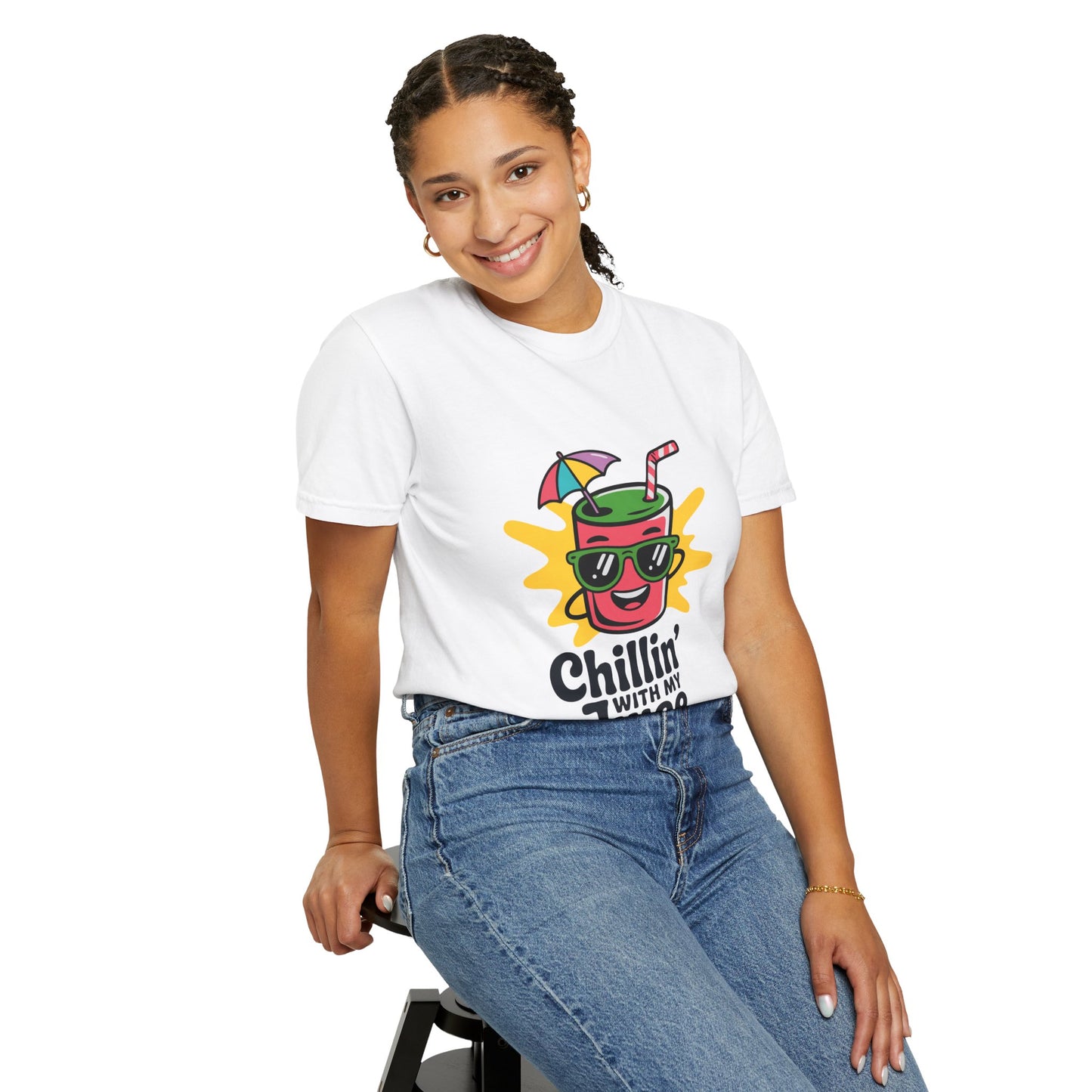 Chillin' with My Juice T-Shirt, Fun Summer Tee, Casual Unisex Shirt, Gift for Juice Lovers, Beach Day Apparel
