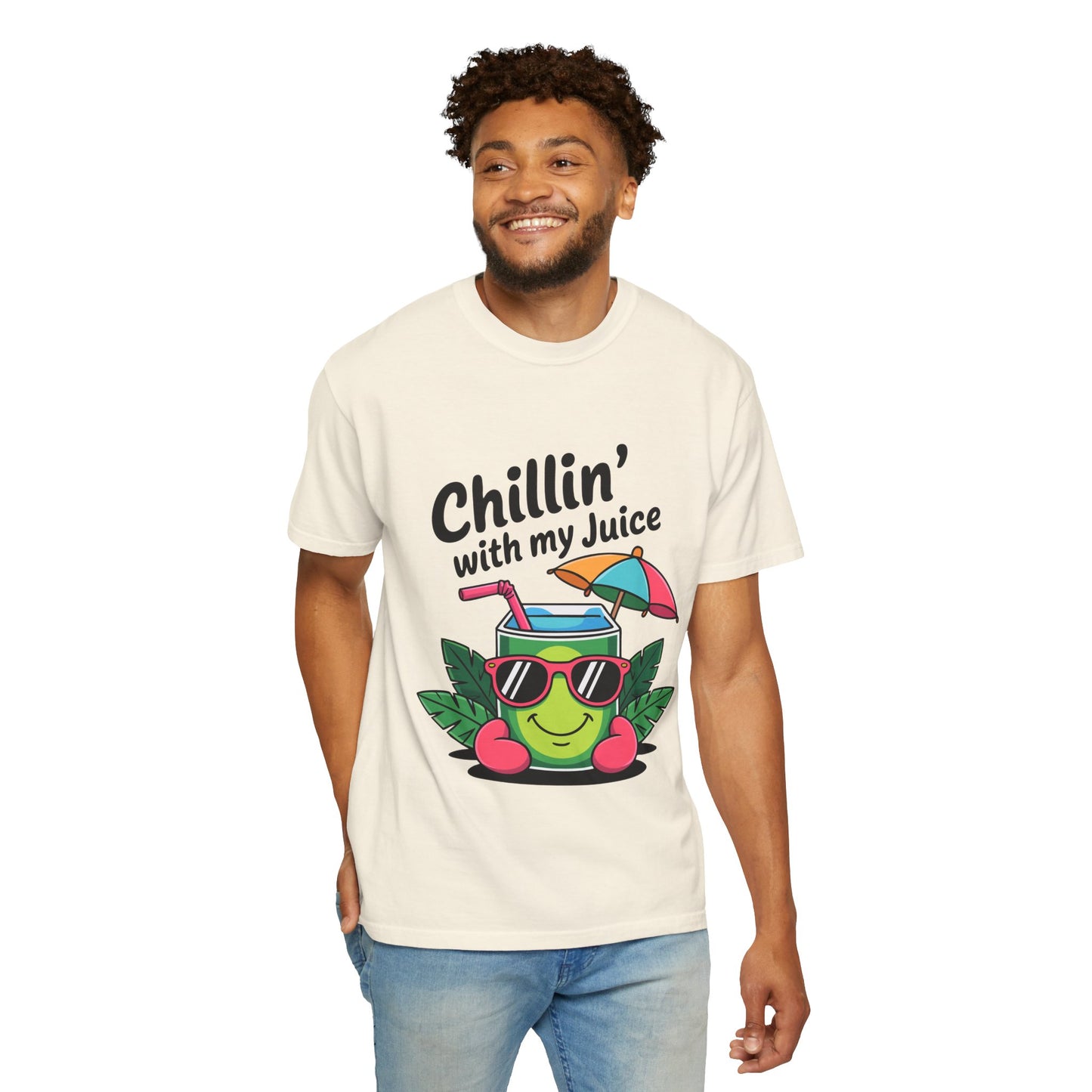 Chillin' with My Juice Unisex Garment-Dyed T-Shirt - Fun & Relaxed Vibe for Summer Gatherings