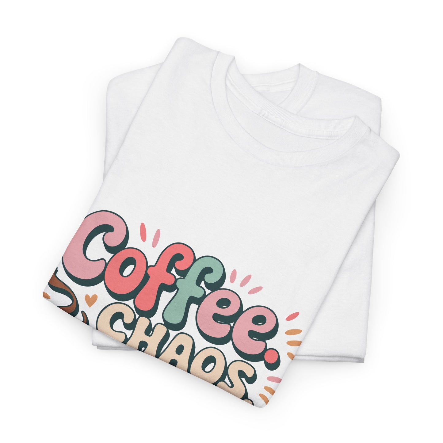 Coffee Chaos Mom Life Unisex Heavy Cotton Tee | Funny Mom Shirt