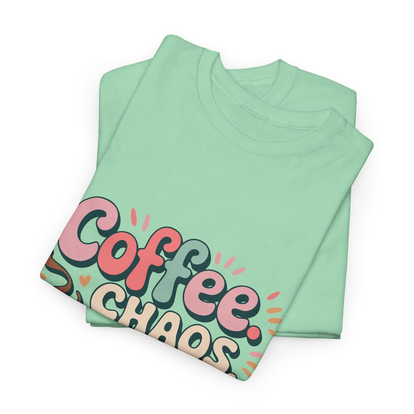 Coffee Chaos Mom Life Unisex Heavy Cotton Tee | Funny Mom Shirt