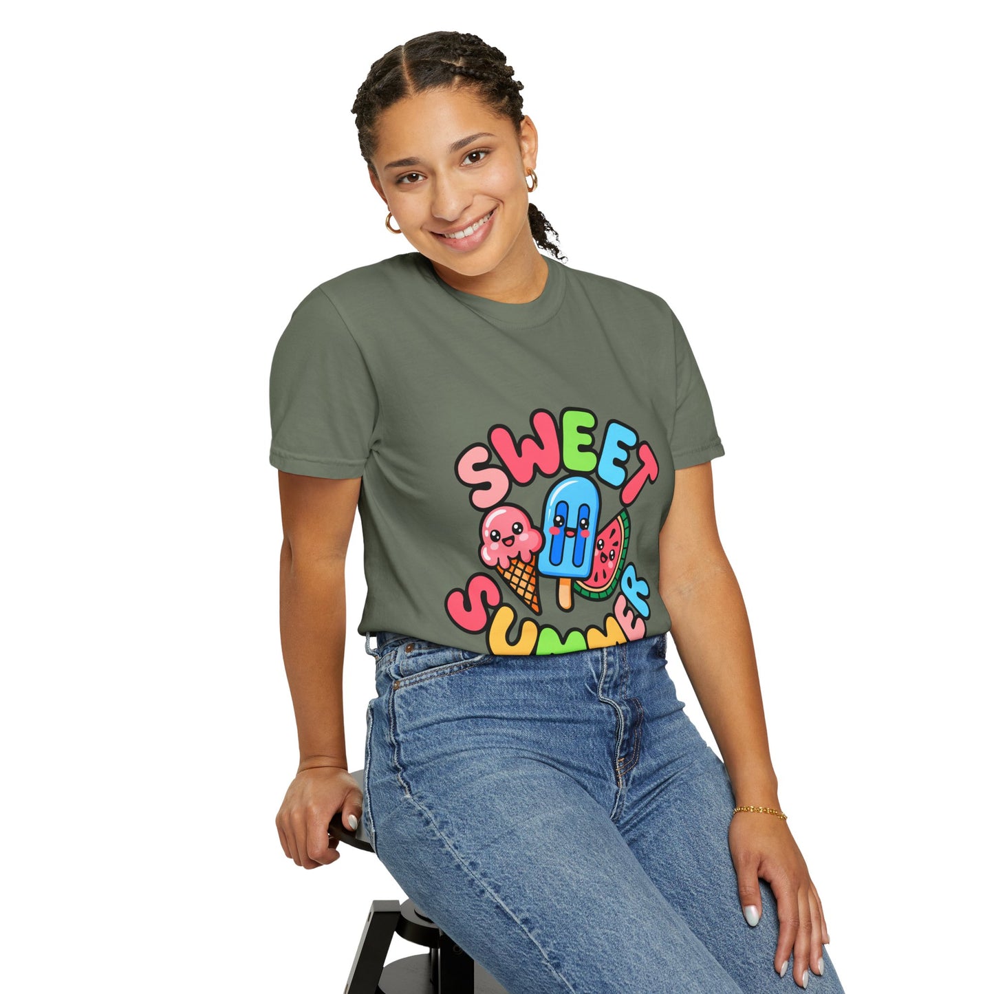 Sweet Summer Unisex T-Shirt | Cute Summer Apparel, Ice Cream Shirt, Beachwear, Gift for Ice Cream Lovers, Bright Casual Tee