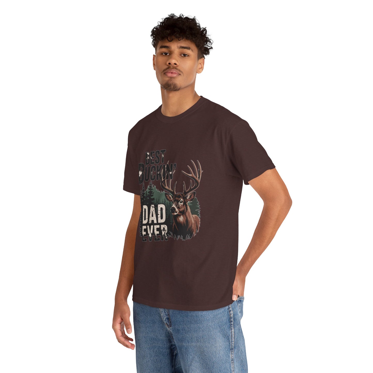 Best Buckin' Dad Ever Unisex Heavy Cotton Tee - Perfect Gift for Father's Day and Outdoorsy Dads