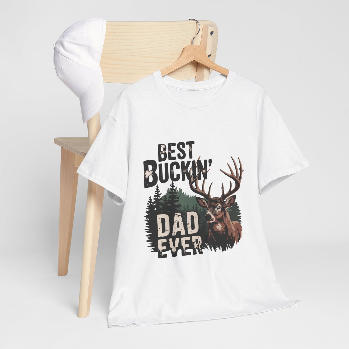 Best Buckin' Dad Ever Unisex Heavy Cotton Tee - Perfect Gift for Father's Day and Outdoorsy Dads