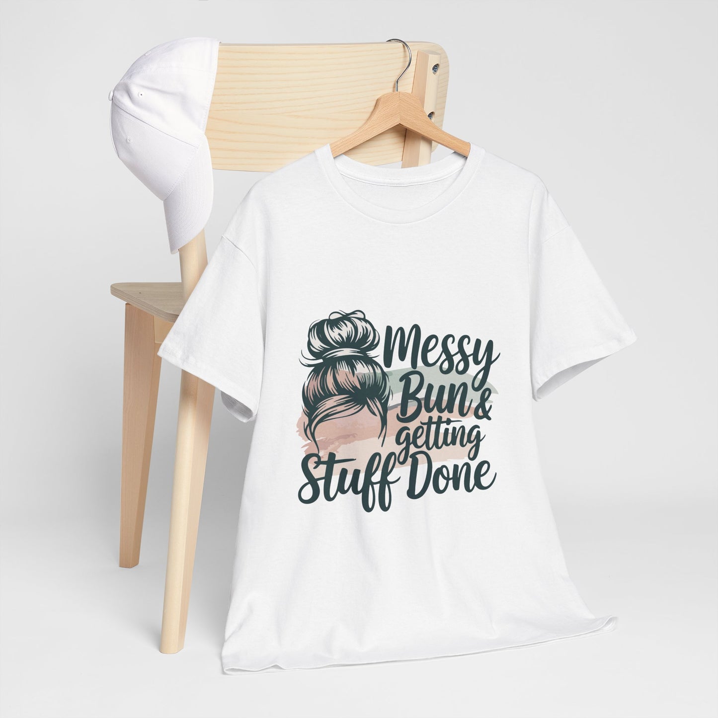 Messy Bun & Getting Stuff Done Unisex Heavy Cotton Tee