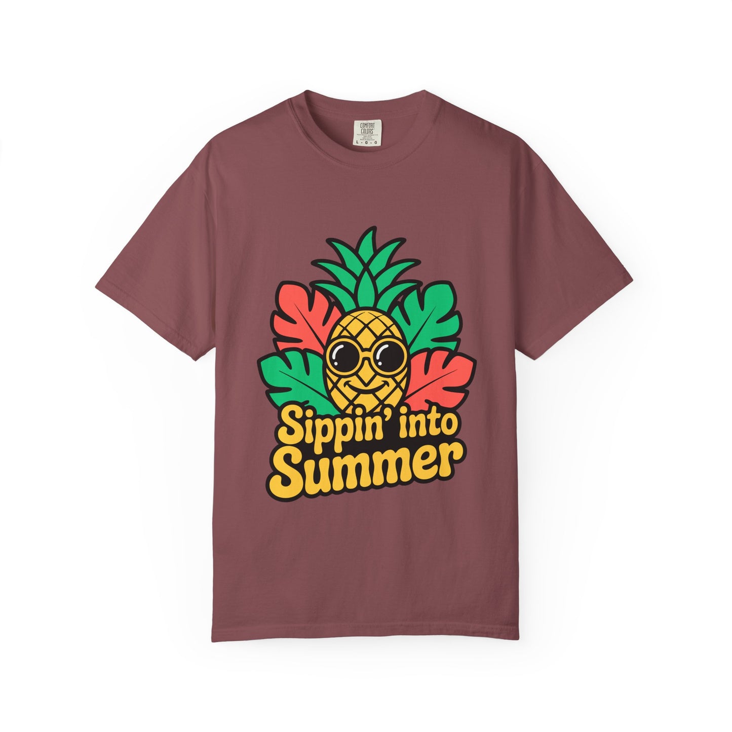 Sippin' into Summer Unisex T-Shirt - Fun Pineapple Design for Beach Days