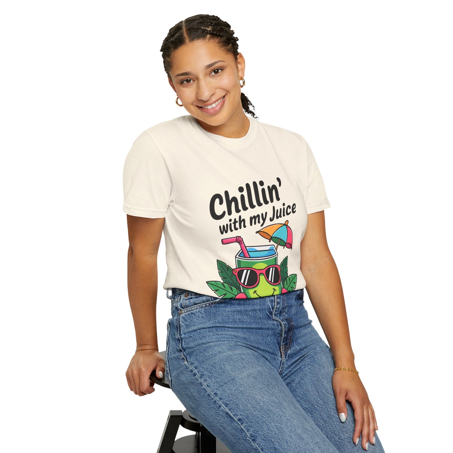 Chillin' with My Juice Unisex Garment-Dyed T-Shirt - Fun & Relaxed Vibe for Summer Gatherings