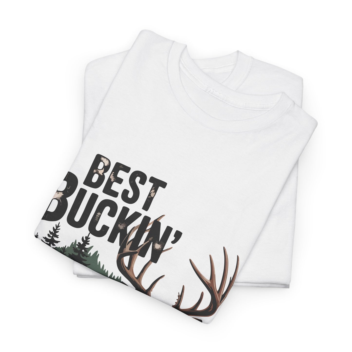 Best Buckin' Dad Ever Unisex Heavy Cotton Tee - Perfect Gift for Father's Day and Outdoorsy Dads