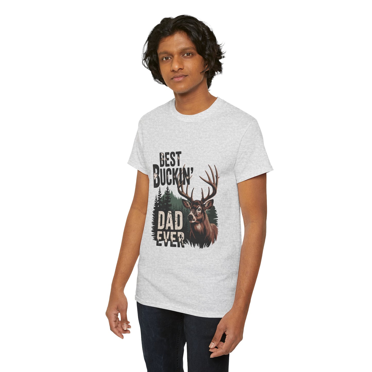 Best Buckin' Dad Ever Unisex Heavy Cotton Tee - Perfect Gift for Father's Day and Outdoorsy Dads