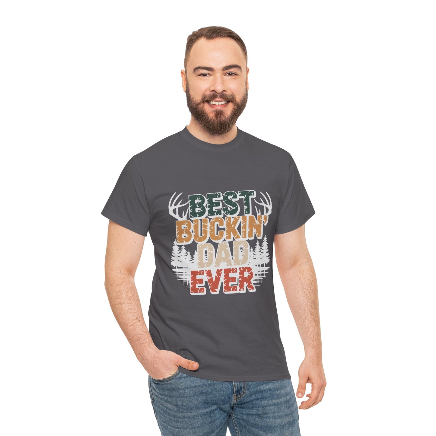 Best Buckin' Dad Ever Unisex Heavy Cotton Tee