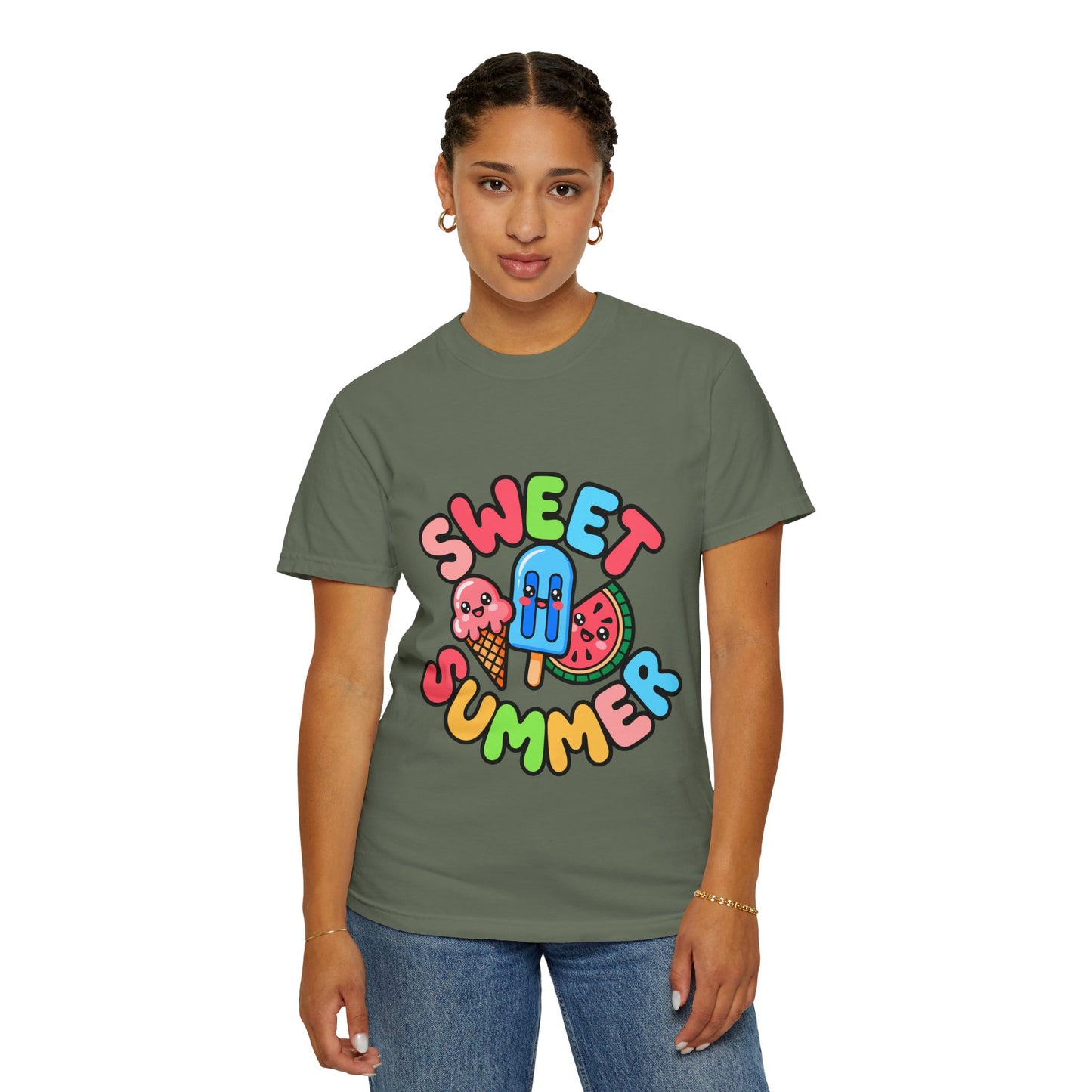 Sweet Summer Unisex T-Shirt | Cute Summer Apparel, Ice Cream Shirt, Beachwear, Gift for Ice Cream Lovers, Bright Casual Tee