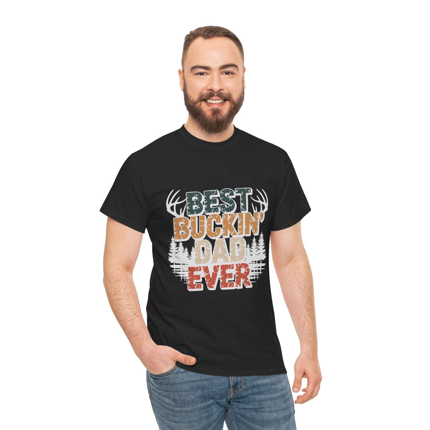 Best Buckin' Dad Ever Unisex Heavy Cotton Tee