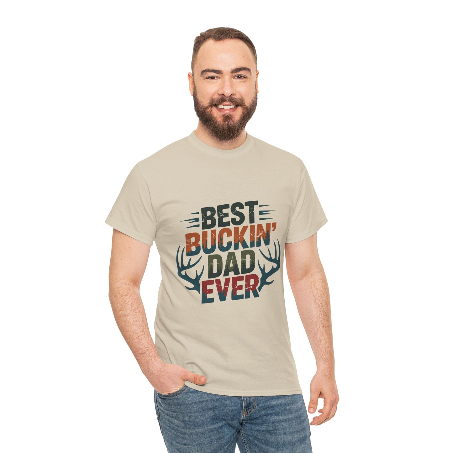 Best Buckin' Dad Ever Unisex Heavy Cotton Tee