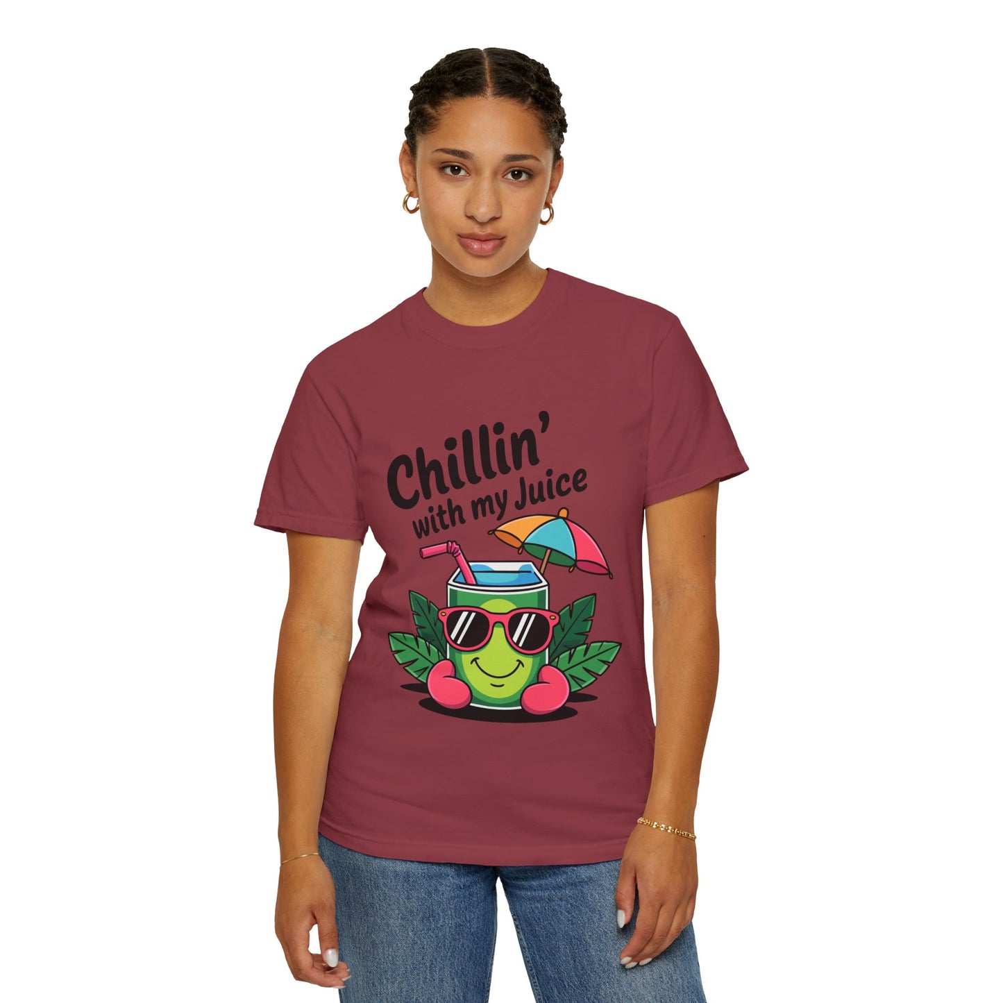 Chillin' with My Juice Unisex Garment-Dyed T-Shirt - Fun & Relaxed Vibe for Summer Gatherings