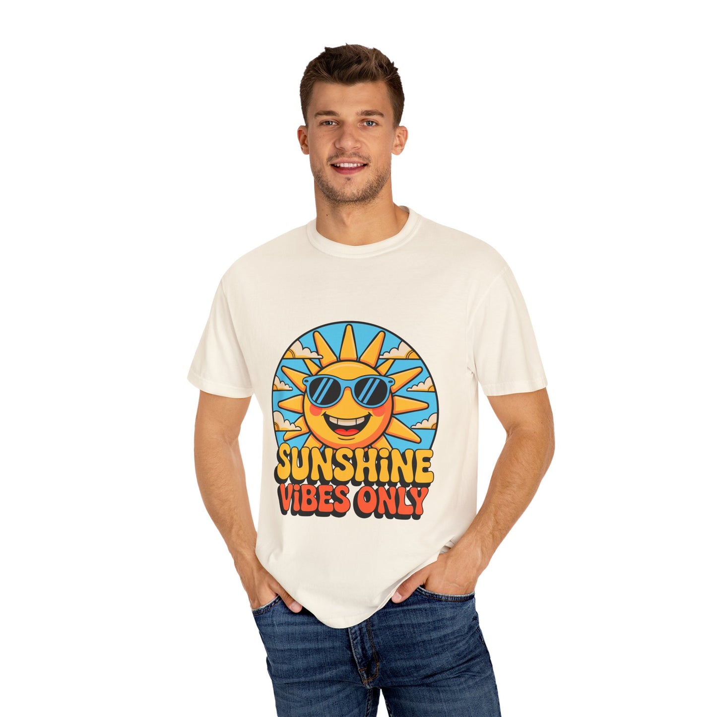 Sunshine Vibes Only Unisex Garment-Dyed T-Shirt - Feel-Good Summer Wear