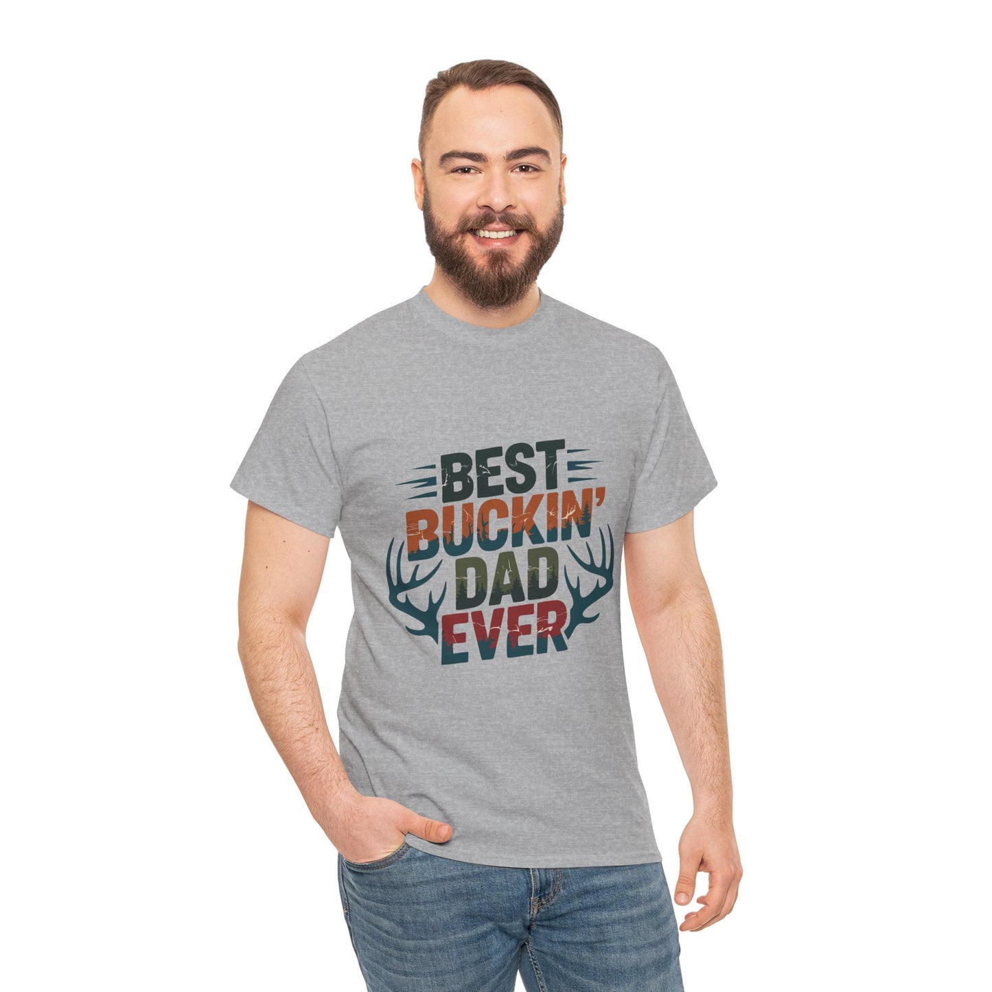 Best Buckin' Dad Ever Unisex Heavy Cotton Tee