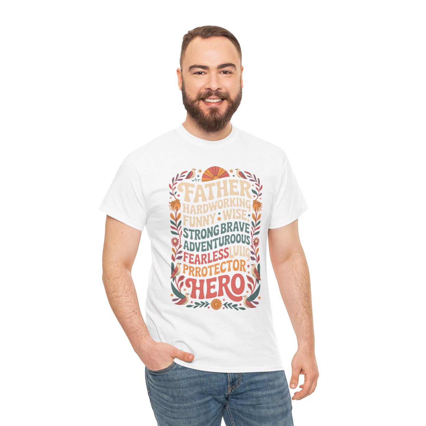 Dad Hero Unisex Heavy Cotton Tee - Perfect Gift for Father's Day
