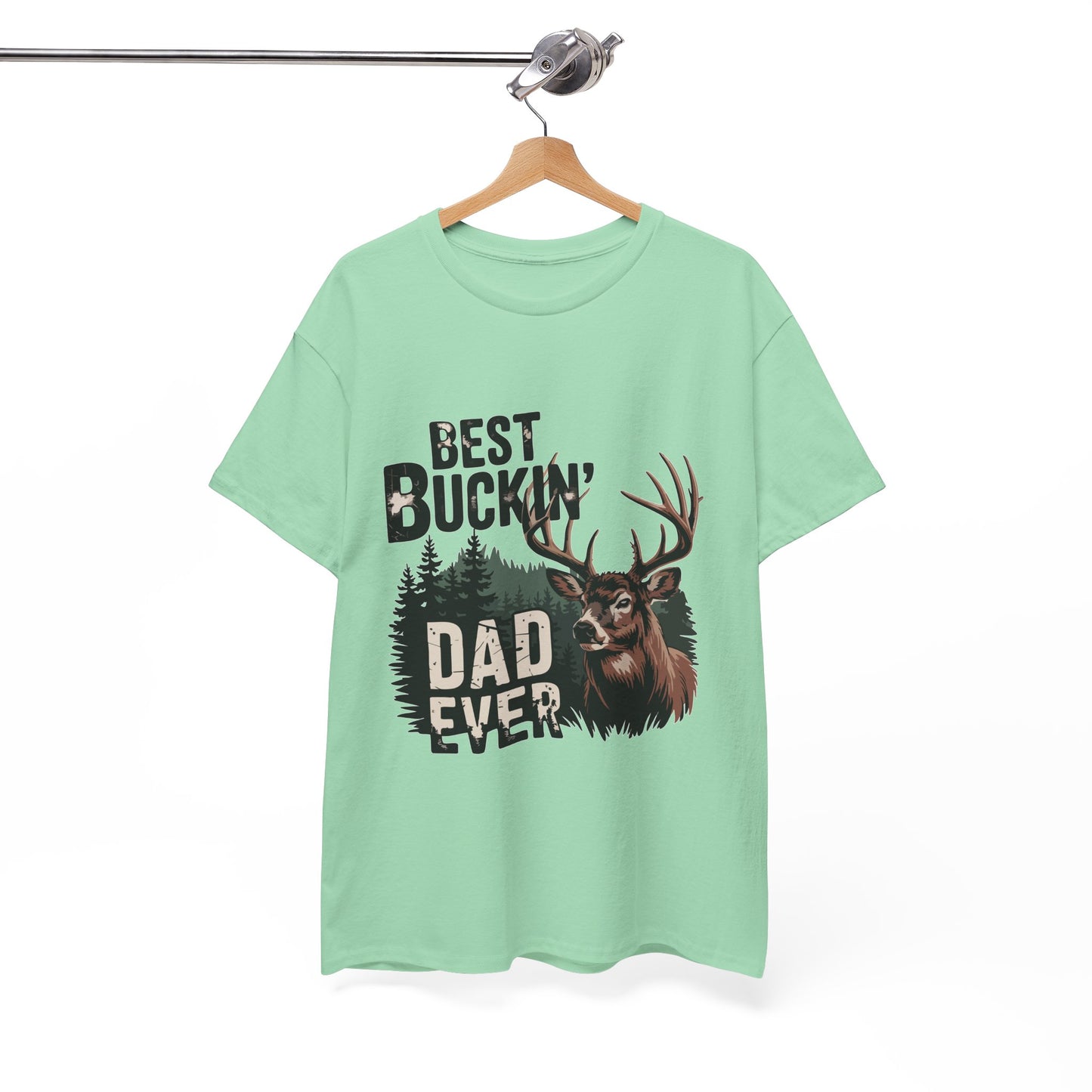 Best Buckin' Dad Ever Unisex Heavy Cotton Tee - Perfect Gift for Father's Day and Outdoorsy Dads