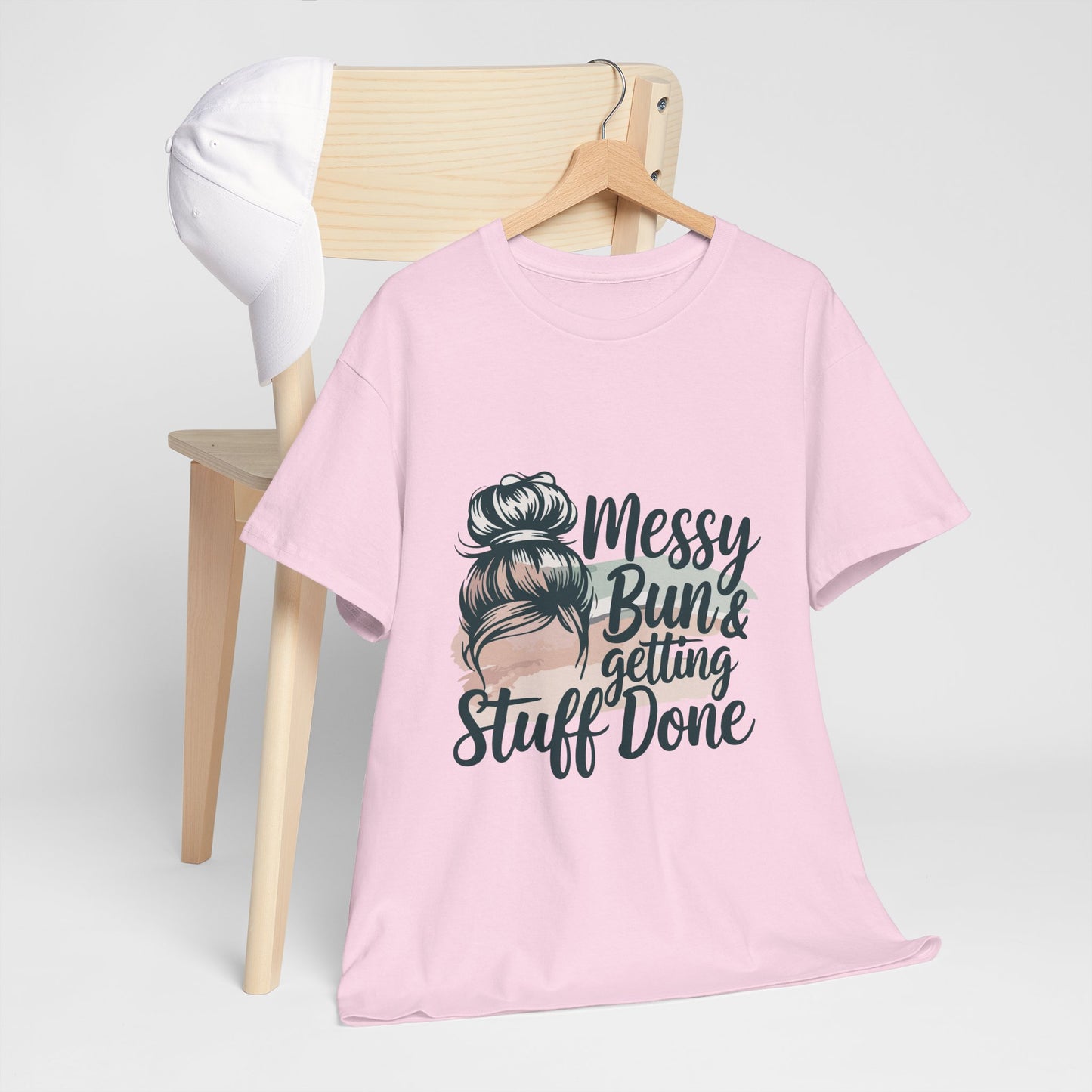 Messy Bun & Getting Stuff Done Unisex Heavy Cotton Tee