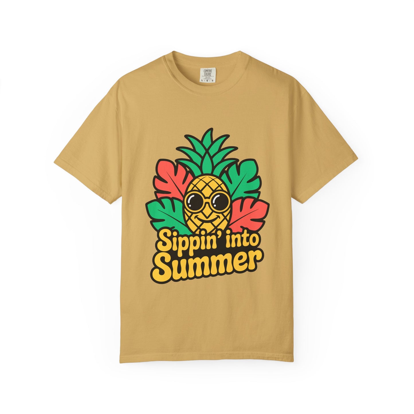Sippin' into Summer Unisex T-Shirt - Fun Pineapple Design for Beach Days