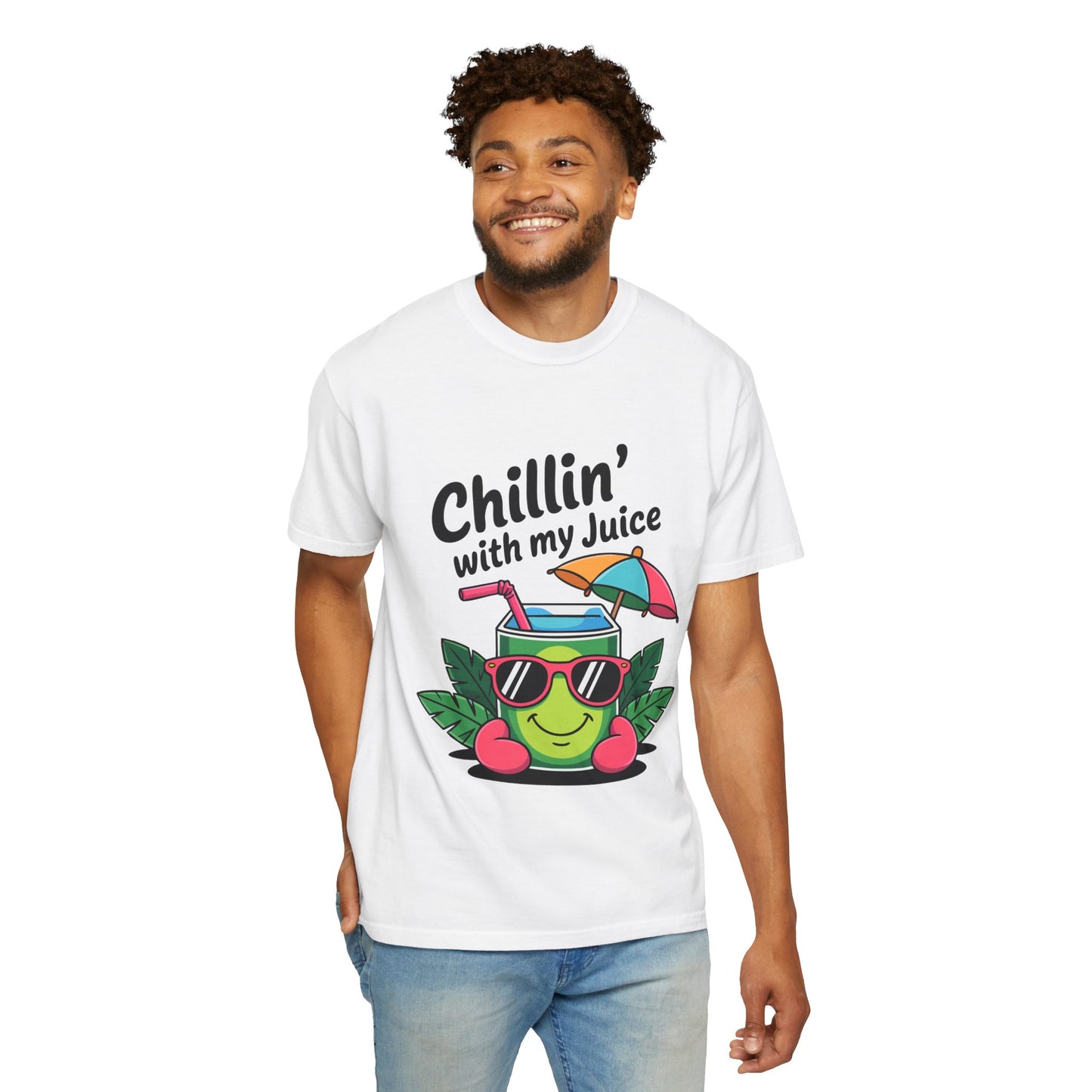 Chillin' with My Juice Unisex Garment-Dyed T-Shirt - Fun & Relaxed Vibe for Summer Gatherings