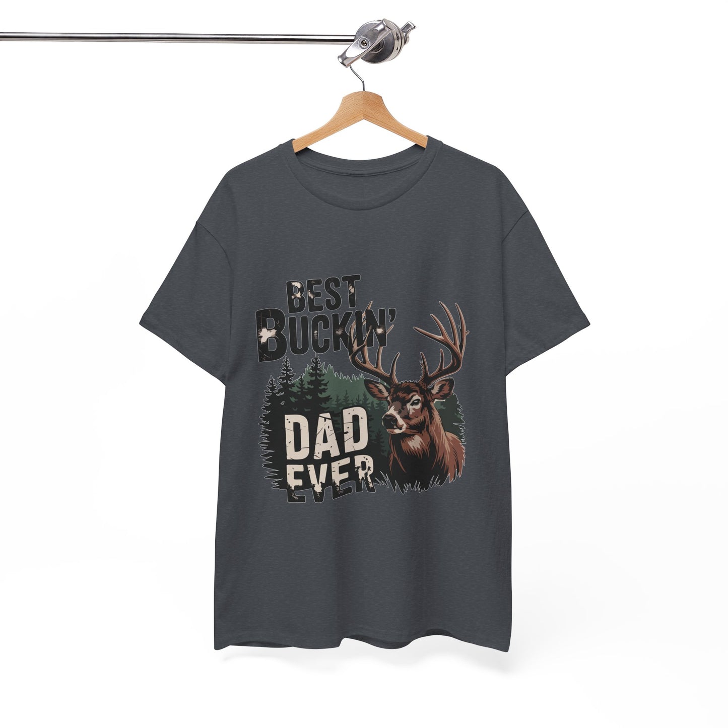Best Buckin' Dad Ever Unisex Heavy Cotton Tee - Perfect Gift for Father's Day and Outdoorsy Dads