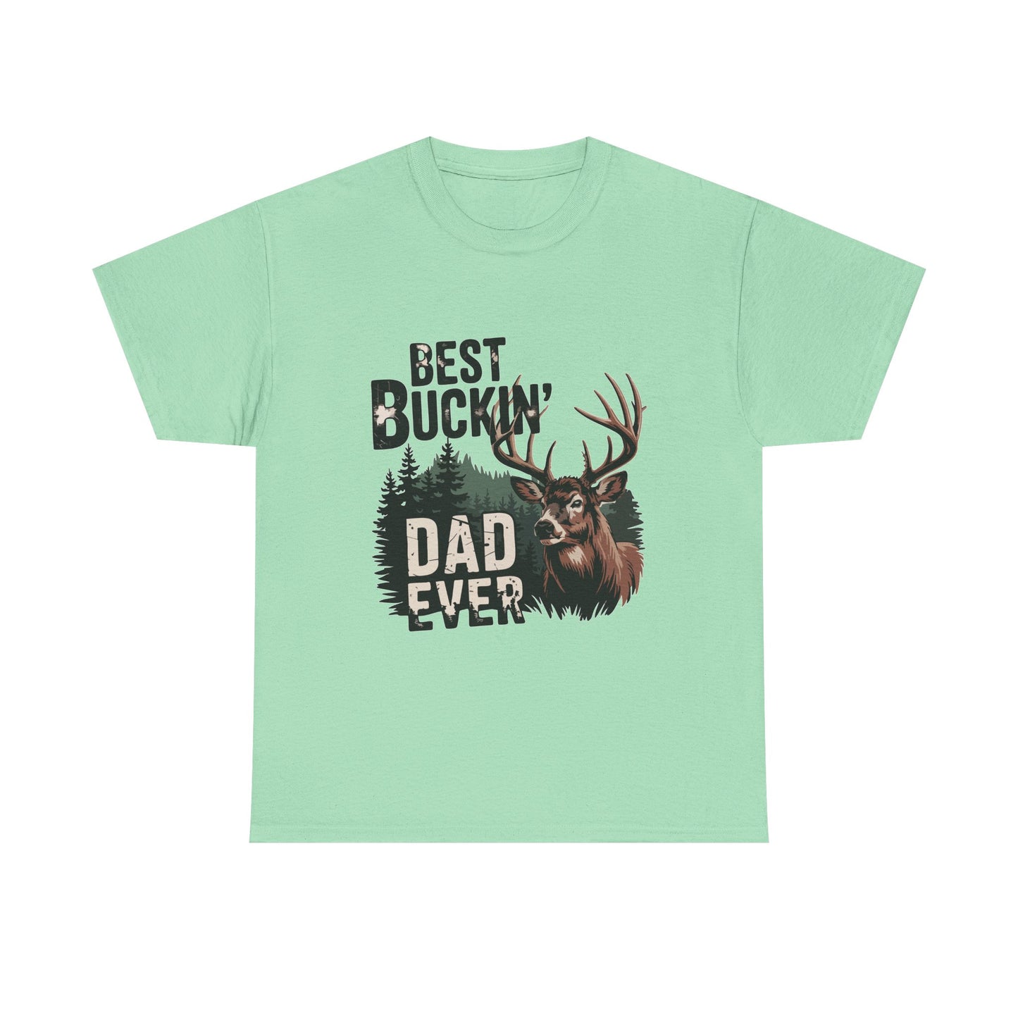 Best Buckin' Dad Ever Unisex Heavy Cotton Tee - Perfect Gift for Father's Day and Outdoorsy Dads