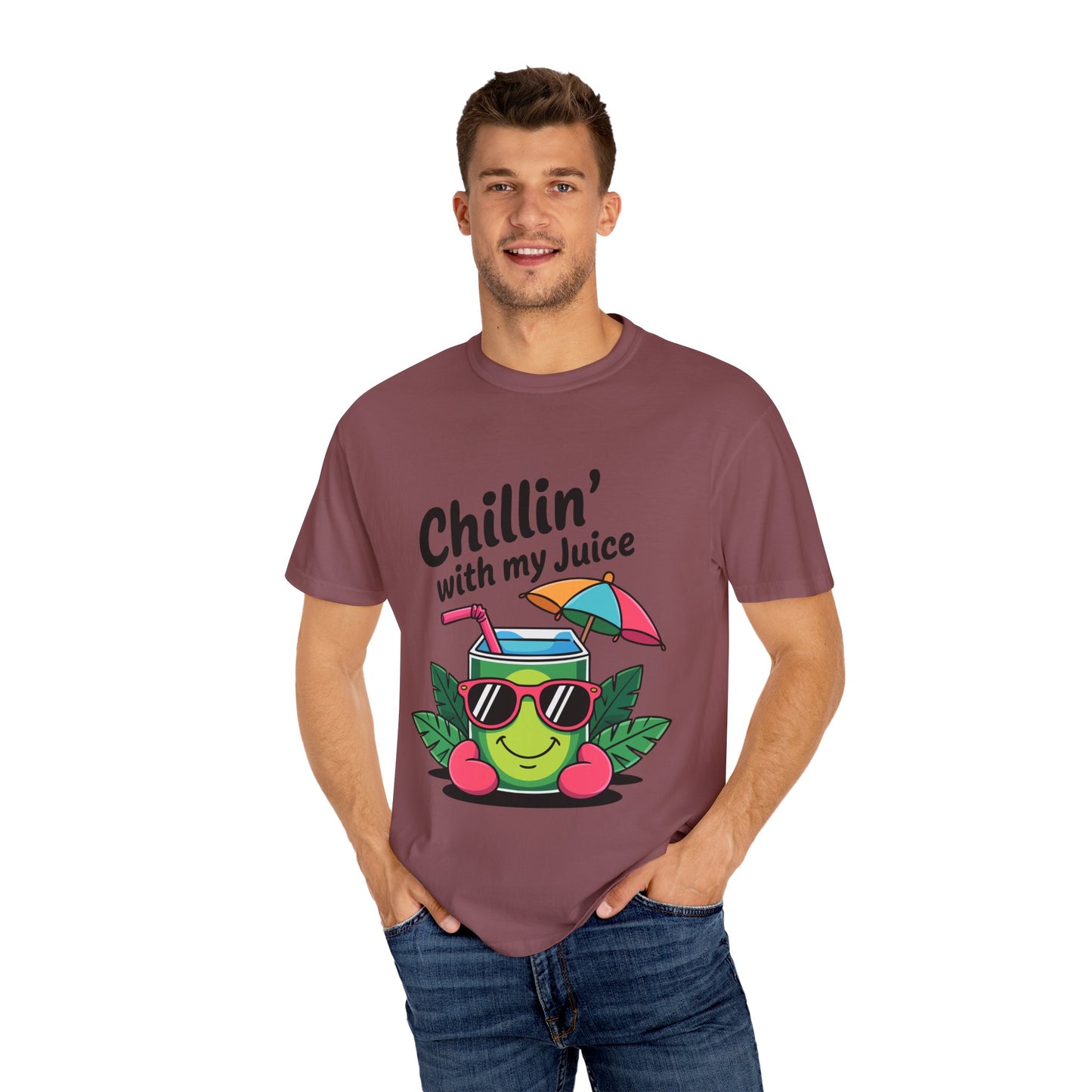 Chillin' with My Juice Unisex Garment-Dyed T-Shirt - Fun & Relaxed Vibe for Summer Gatherings