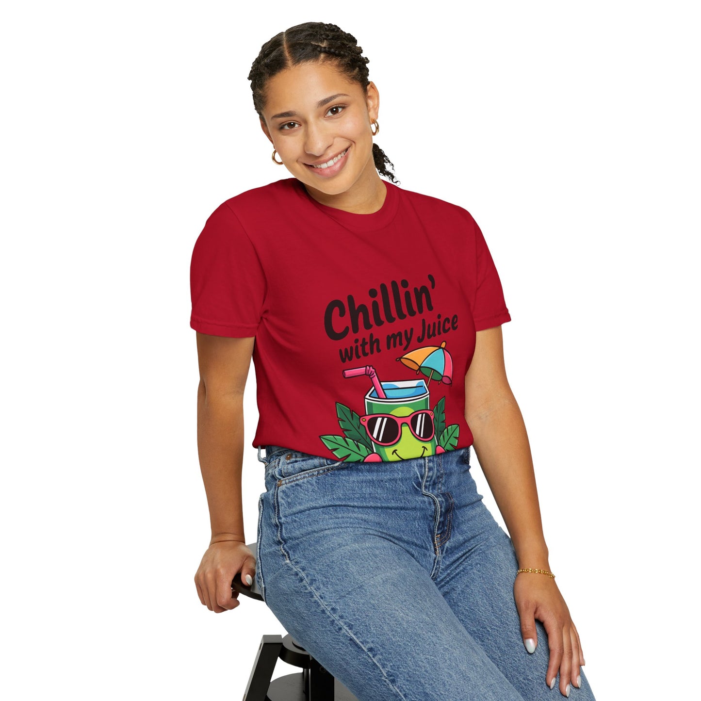 Chillin' with My Juice Unisex Garment-Dyed T-Shirt - Fun & Relaxed Vibe for Summer Gatherings