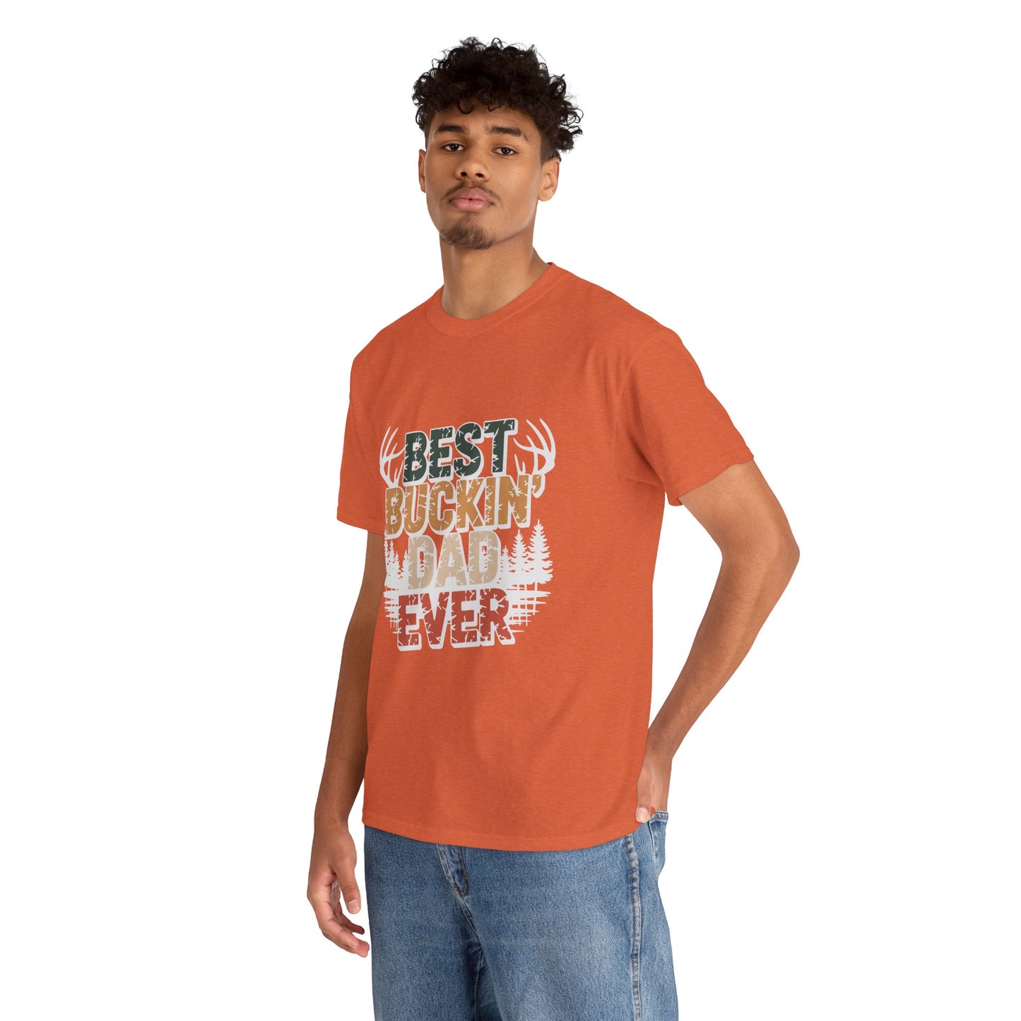 Best Buckin' Dad Ever Unisex Heavy Cotton Tee