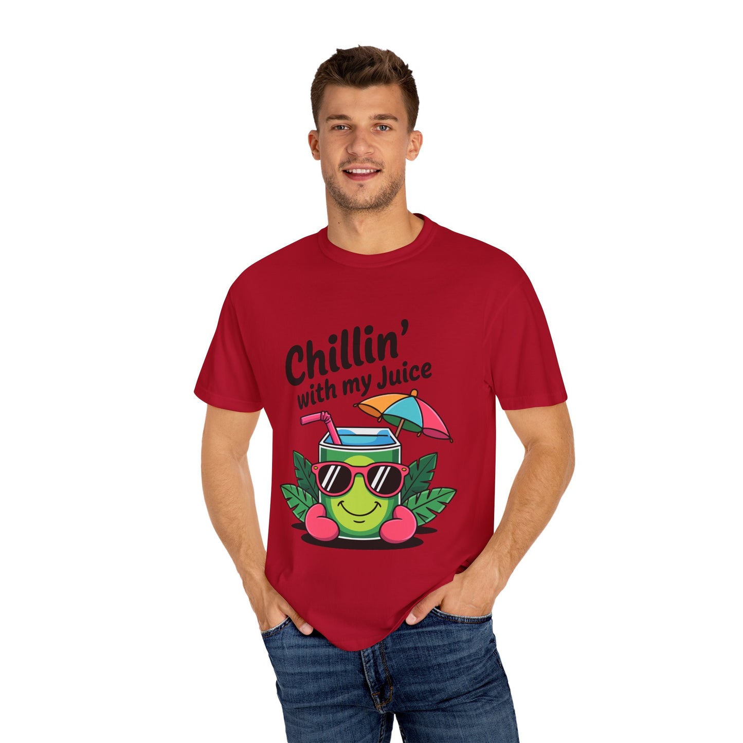 Chillin' with My Juice Unisex Garment-Dyed T-Shirt - Fun & Relaxed Vibe for Summer Gatherings